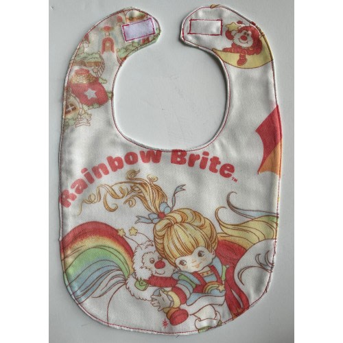 Rainbow Brite Bib - Vintage sheets bib - recycled bed sheets - 90s 1990s Baby - 1980s 80s toddler - Gift for niece - baby shower gift
