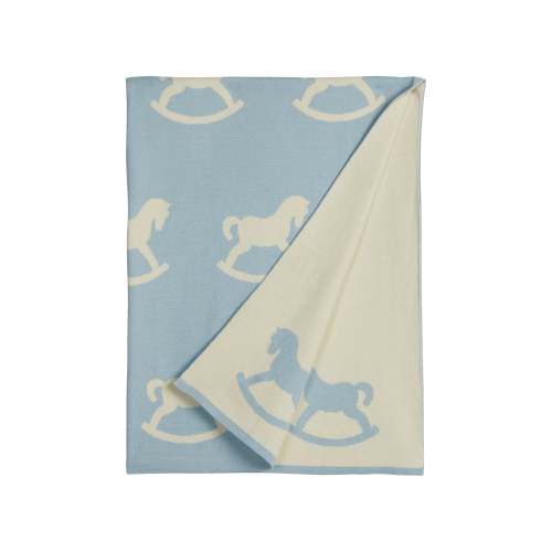 Nursery Blanket - Blue Rocking Horse