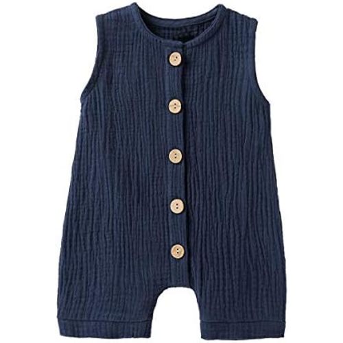 Infant Newborn Baby Boys Girls Cotton Linen Romper Summer Jumpsuit Sleeveless Overalls Clothing Set
