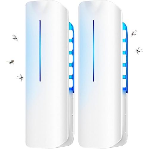 Plug in Mosquito Bug Zapper Gnat Moth Catcher with 9W Night UV Light, 2 Devices 20 Sticky Glue Board Refills for Indoors Flying Insect Trap