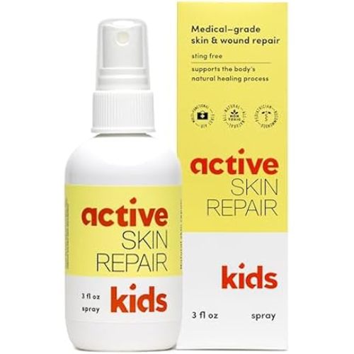 Active Skin Repair Natural, Non-Toxic, No Sting Baby Spray First Aid Safe For Use on Diaper Rash, Baby Acne, Eczema, Cuts, Wounds, Scrapes, and Other Skin Irritations (3 oz. Spray)