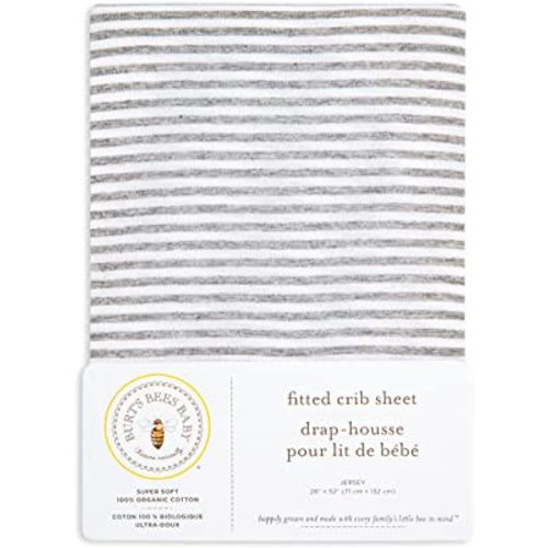Burt's Bees Baby - Fitted Crib Sheet, Girls Boys & Unisex 100% Organic Cotton Crib Sheet for Standard Crib & Toddler Mattresses