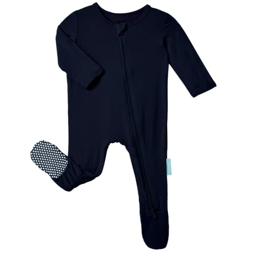 PurComfy Baby Zipper Footie Pajamas, Supersoft Bamboo Rayon Baby Footed Pjs Boy Girl 0-3-6-9-18-24 Month Coverall Sleepers