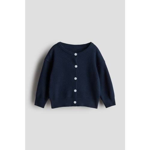 Pattern-knit Cotton Cardigan