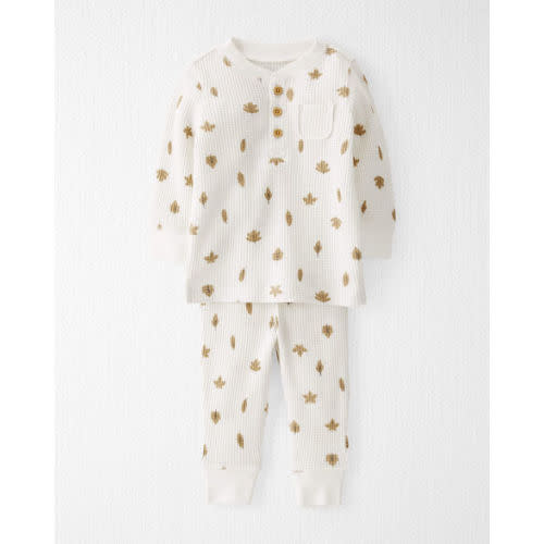 Baby Organic Cotton Waffle Knit Set in Autumn Leaves - 3M