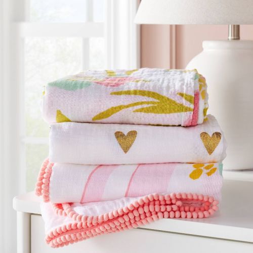 Flora Muslin Swaddle Blankets - Pink- 3pk - Cloud Island™