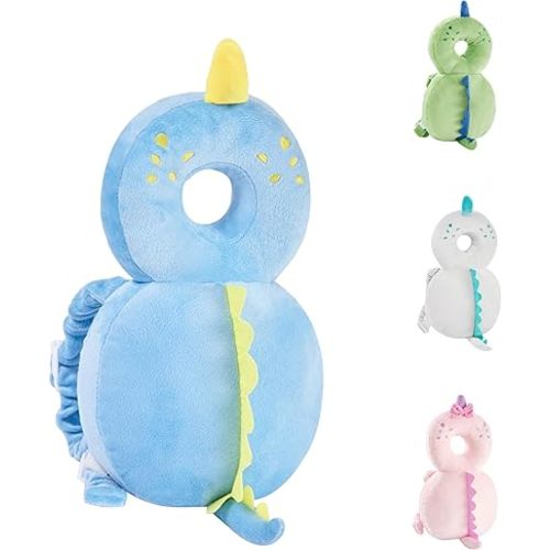 Baby Back Potection Toddler Safety Protector Cushion Pad Toddler Backpack for Crawling Walking Adjustable Toddlers Back Safety Pad for Boys and Girls(Blue Dinosaur)