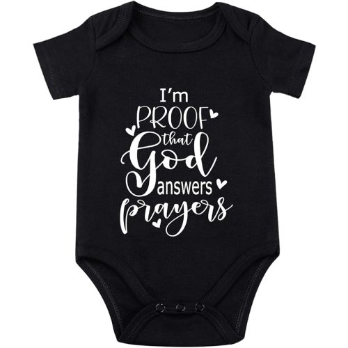 listery I'M Proof That God Answers Prayers Baby Bodysuit Baby Religious Infant Christian Blessing Newborn