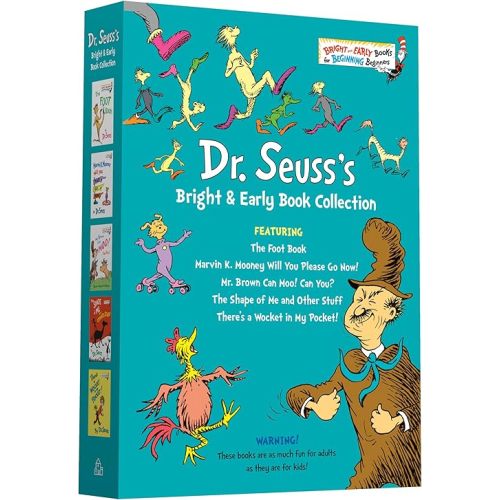 Dr. Seuss Bright & Early Book Boxed Set Collection: The Foot Book; Marvin K. Mooney Will You Please Go Now!; Mr. Brown Can Moo! Can You?, The Shape of ... a Wocket in My Pocket! (Bright & Early Books) Hardcover – Picture Book, September 14, 2021