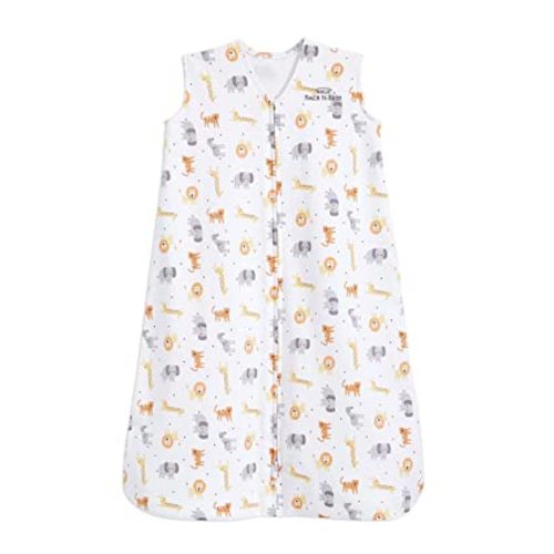 HALO SleepSack, 100% Cotton Wearable Blanket, Swaddle Transition Sleeping Bag, TOG 0.5, Jungle Cotton, Medium, 6-12 Months