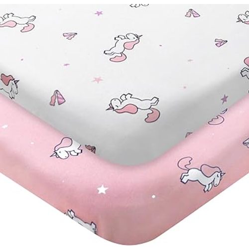 Pack and Play Sheets, Pack n Play Sheets | Mini Crib Sheets 2-Pack, Ultra Soft Pack n Play Mattresses Sheets Compatible with Graco Pack n Play, Soft and Breathable Material, Pink
