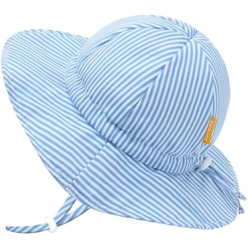UPF 50+ Baby Bucket Hat - Wide Brim Sun Protection Beach Cap for Girls - Cute & Adjustable Toddler Hat