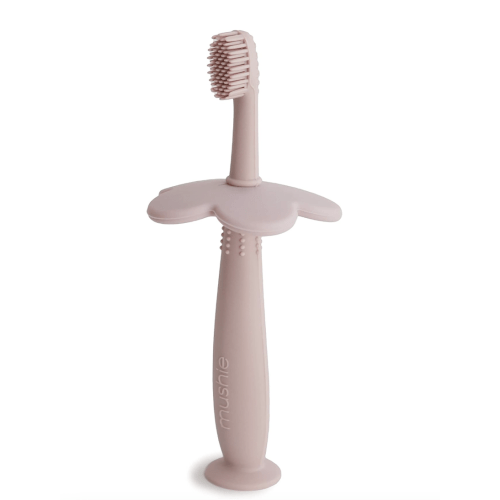 mushie Flower Toddler Training Toothbrush (Blush)
