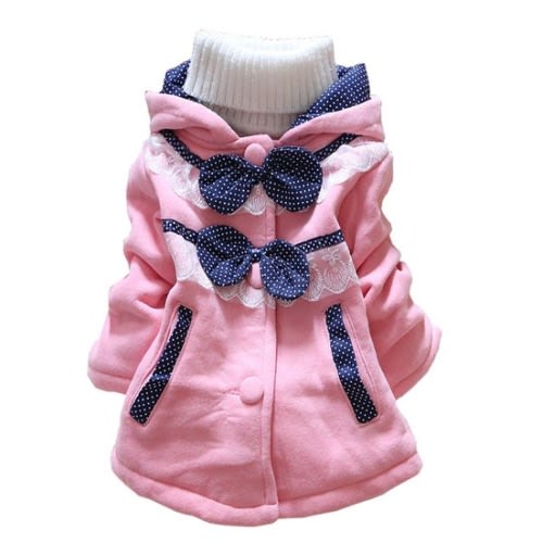 ACEFAST INC Kids Baby Girls Coat Hoodie Sweater Bowknot Fleece Children Clothes