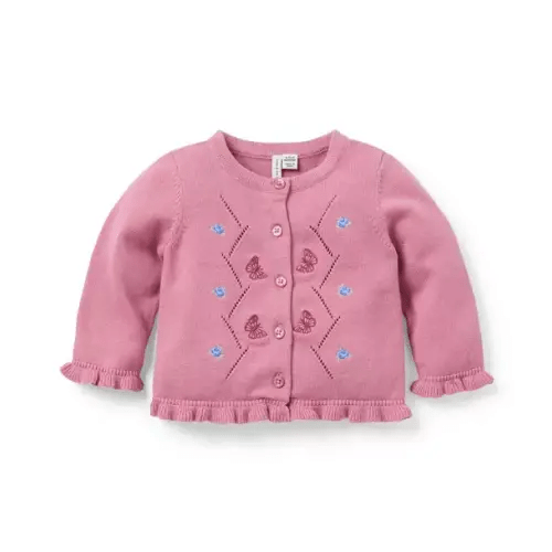 Baby Sweet Rose Baby Butterfly Ruffle Cardigan by Janie and Jack
