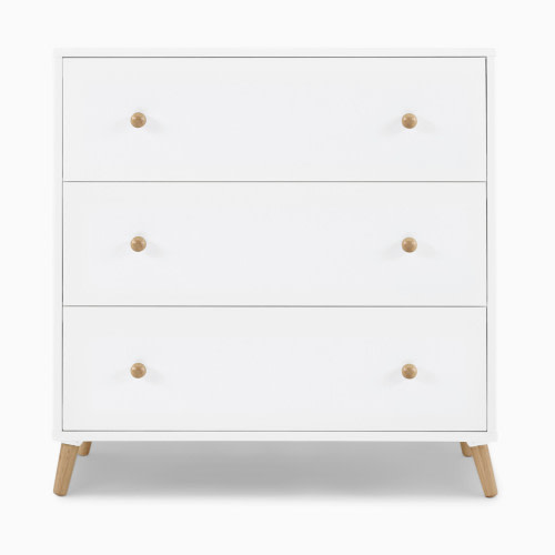 Delta Children Essex 3 Drawer Dresser - Bianca White/Natural