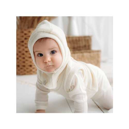 Warm Two Layer Baby Cap - Baby Cap with Neck Warmer - Newborn Balaclava - Soft Merino Wool Balaclava for Infant - Merino Wool Cap - Scarf