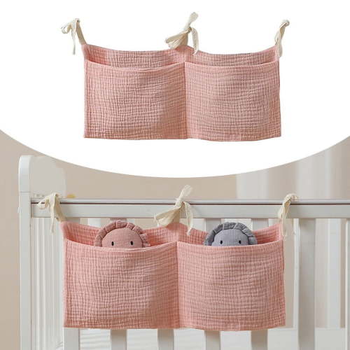 Bedside Hanging Storage Organizer Bag for Milk Bottle Bib and Nappy Dormitory Crib Bunk Organization