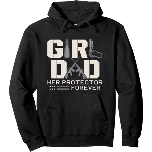 Girl dad her protector forever funny father of girls gifts Pullover Hoodie