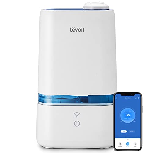 LEVOIT Humidifiers for Bedroom, Smart Wi-Fi Cool Mist Essential Oils Diffuser in One, 4L Ultrasonic Air Vaporizer for Plants, Baby, Quiet for Home Large Room, Nursery, 40H - Cool Mist Smart