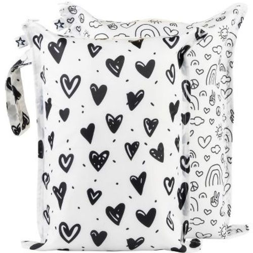 Tiny Twinkle Mess-proof Waterproof Washable Baby/toddler Wet Bags For Diapers, Swimsuits And Travel (petite Safari)