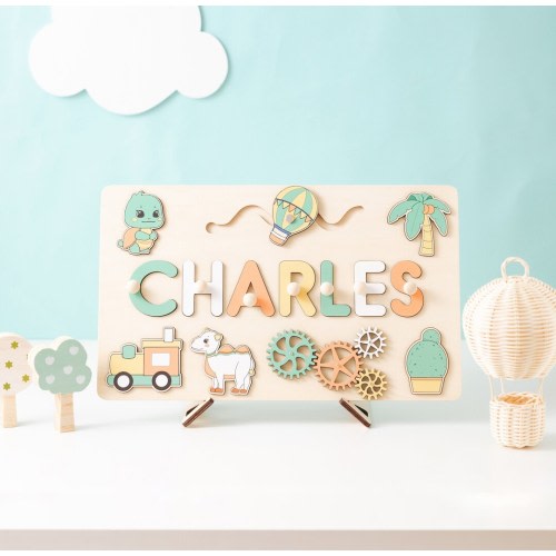 Baby Name Puzzle For Nursery, Wooden Busy Board,new baby gift,baby shower gift, custom wooden name puzzle with pegs,1st birthday name puzzle