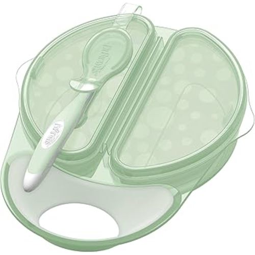Dr. Brown's Travel Fresh Bowl and Snap-in Spoon for Toddler Feeding On the Go, BPA-Free, 4m+ (Color May Vary)