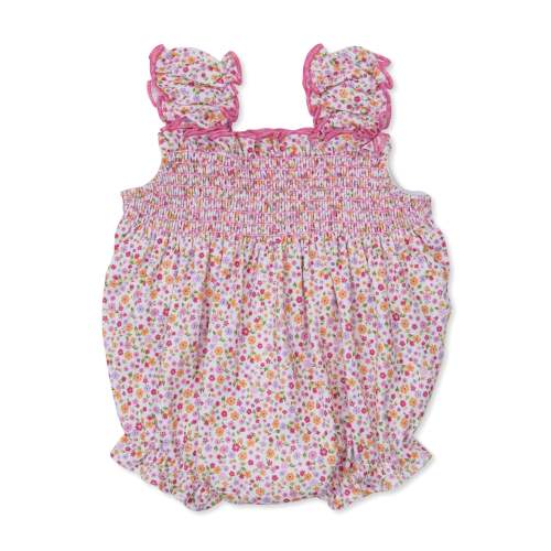 Blossoming Bows Floral Smocked Bubble
