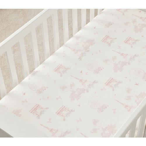 Monique Lhuillier Paris Toile Crib Fitted Sheet