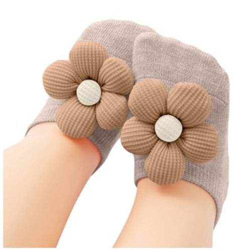 CZHQWE Toddler Socks Newborn Socks Boys Baby Girls Socks,Flower Non-Slip Grips For Babies Toddler Princess Low Cut Ankle Socks For Girls0-1 Years