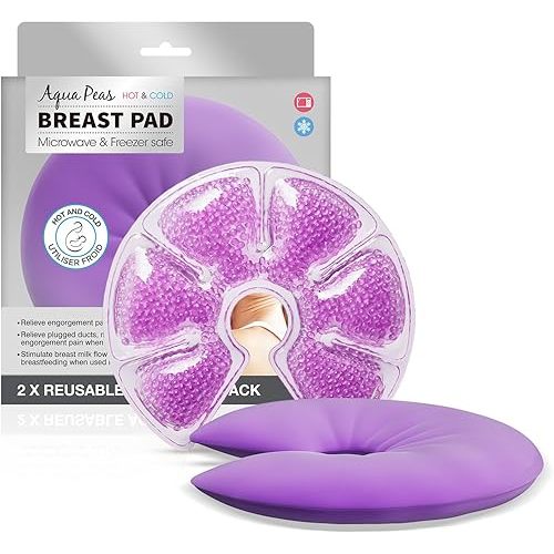 Hot and Cold Breast Therapy Packs, Reusable Breast Therapy Ice Pack, Breastfeeding Essentials for Relieve Clogged Ducts, Breastfeeding Pain, Engorgement, Mastitis, Boost Milk Let-Down, 1 Pack