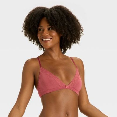 Women's Modal Blend Unlined Triangle Bralette with Lace - Auden™