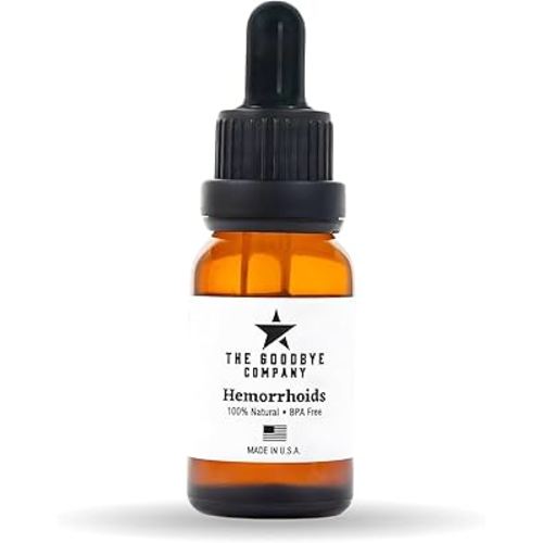 The Goodbye Company Organic Hemorrhoid Relief Serum - Natural Witch Hazel Treatment for Pain, Itch & Swelling - Internal External Soothing Formula - Vegan, USA Made, 15mL
