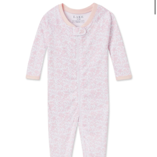 LAKE Baby Pajamas | English Rose Garden Floral Baby Sleeper