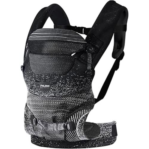 Ergonomic 4-in-1 Baby Carrier Newborn to Toddler - with Lumbar Support - for Children 8-33 Pounds - 360 Degree Baby Wearing - Inward & Outward Facing - (Black)