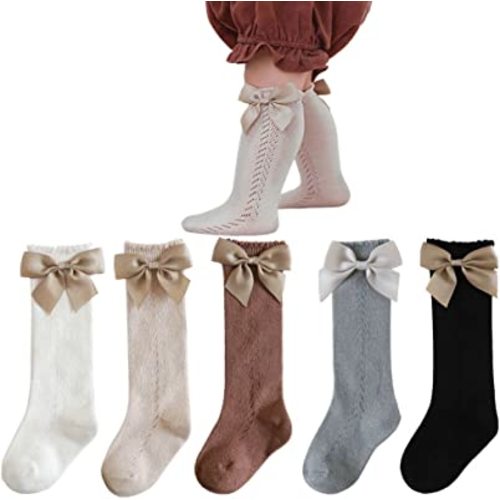 Petrass Knee High Socks Baby Girls,Infant Ruffle Knee High Socks,Toddler Knee High Socks White