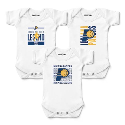 Newborn & Infant Indiana Pacers Chad & Jake White 3-Pack Bodysuit Set