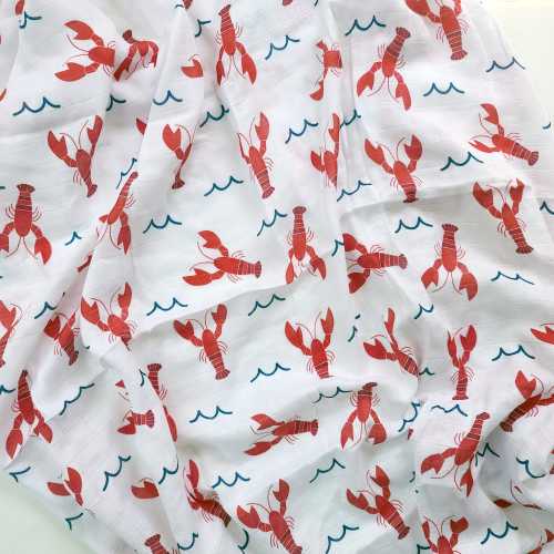 Lobster Muslin Blanket - Lobster Swaddle - Lobster Baby Gift - Lobster Gift - Lobster Baby Blanket - Gender Neutral- Lobster Blanket