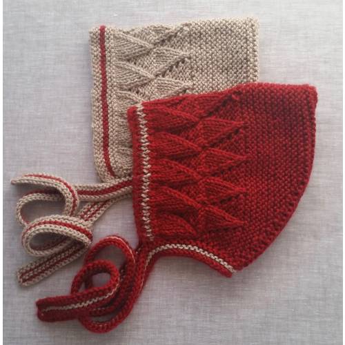 Dark Red Pixie Hat,Red Bonnet, Beige Pixie Bonnet, Toddler Bonnet