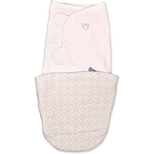Ingenuity by SwaddleMe All Season Baby Swaddle, 2 Quick Flip Layers to Change from 1.0 to 2.5 TOG, Size 0-3 Months, 7-14 Pounds - Tiny Tiles