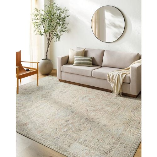 Livabliss x Becki Owens Marlene Vintage Medallion Area Rug, 6'7" x 9', Cream
