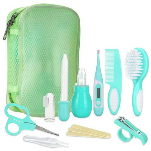 Baby Grooming Kit, Portable Newborn Baby Health Care Kit, Infant Toddler Care Essentials Supplies Set - Green