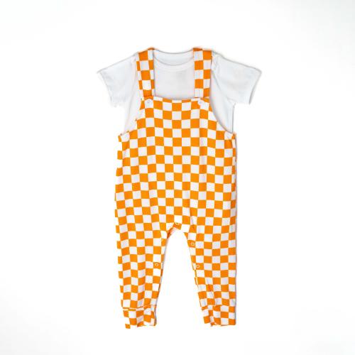 Tennessee Football Bamboo Checkered Overall Set for Toddlers
