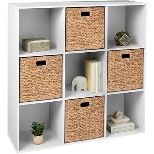 Best Choice Products 9-Cube Storage Organizer, 13.5in Shelf Opening, Bookcase, Display Shelf, Customizable w/ 3 Removable Back Panels – White