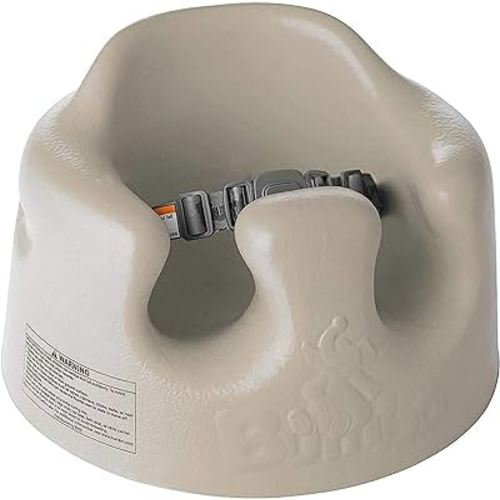 Bumbo Baby Floor Seat – Portable Infant Booster Chair for Sitting Support, Activity and Feeding, 15" x 15" x 9.3", Taupe
