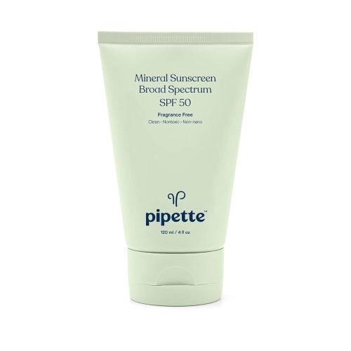 Pipette Mineral Sunscreen - SPF 50 Broad Spectrum Baby Sunblock with Non-Nano Zinc, UVB/UVA Non-Toxic Sun Protection for Kids & Sensitive Skin, 4 fl oz