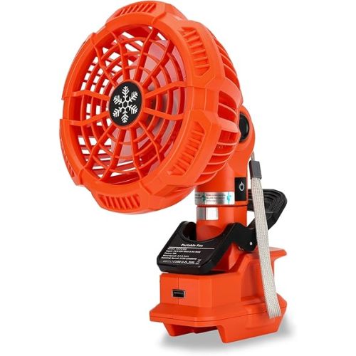 Portable Clip on Fan for BLACK+DECKER 20v Lithium Battery,Battery Powered Stroller Fan with 3 Energy Efficient Speed Settings for Bedroom,Outdoor,Camping and Job Site(Tool Only)