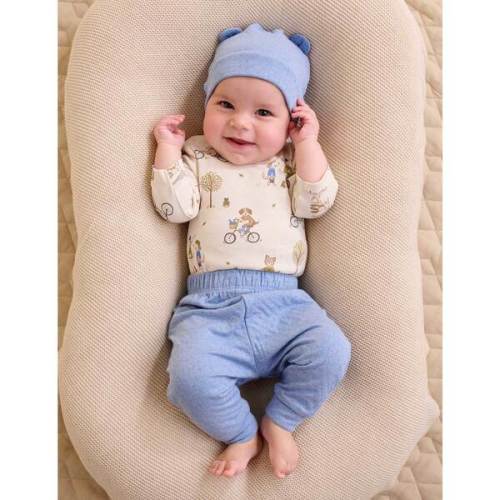 3 Piece Gift Set Bluestone Melange - Purebaby | Maisonette