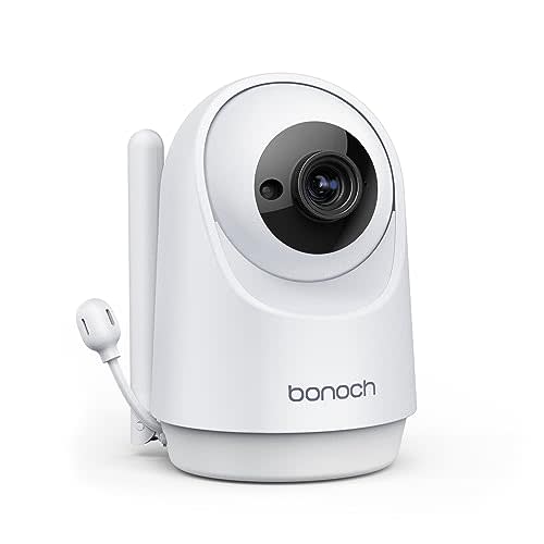 bonoch Add-on Baby Camera Unit for BBM01/ BBM03/ BBM05, 720p HD Video Baby Monitor Camera No WiFi, Security Split-Screen, Auto Night Vision, 4X Zoom, 2-Way Audio, Temperature Sensor, 8 Lullabies
