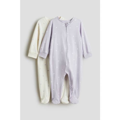2-PACK ZIP-UP PAJAMA JUMPSUITS
